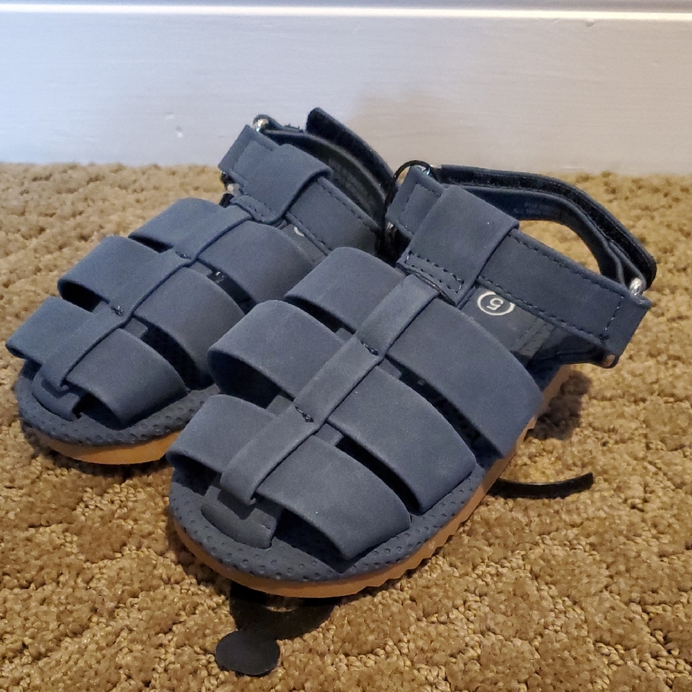 Baby Toddler Boys Girls Sol Borne Navy Fisherman Sandals Size 5 6 7 8 9 10 NWT